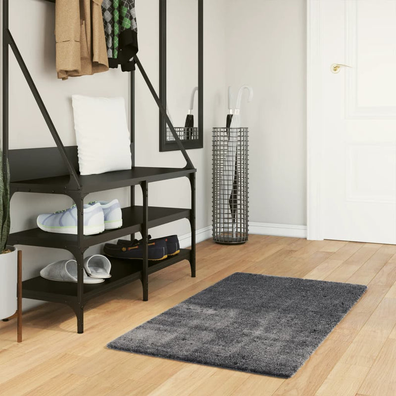 Tapis vidaxl Huarte Low-Pole Soft Soft Lavable 60x110 cm anthracite