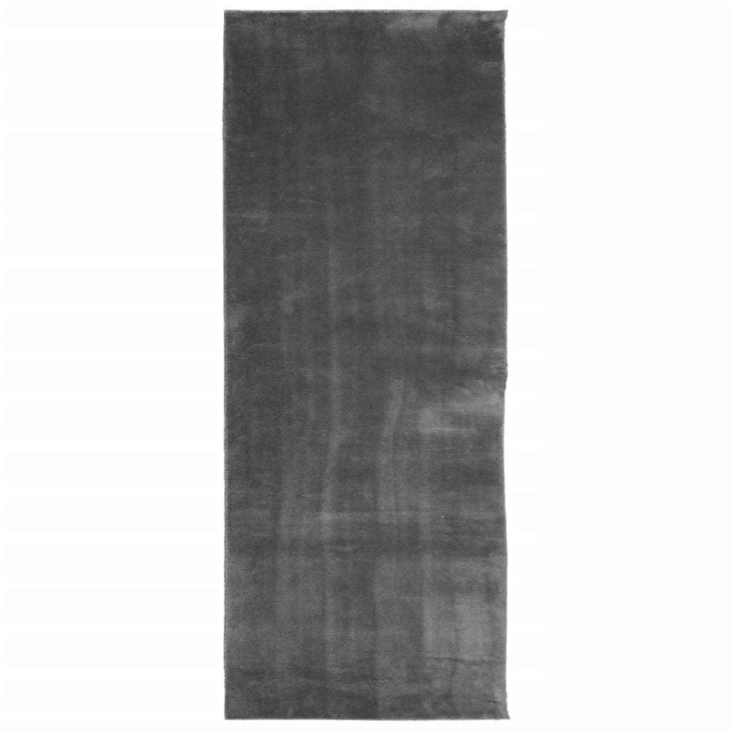 Tapis vidaxl Huarte Low -pole Soft Soft lavable 80x200 cm anthracite