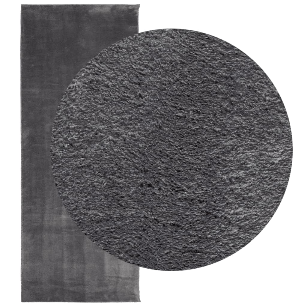 Tapis vidaxl Huarte Low -pole Soft Soft lavable 80x200 cm anthracite
