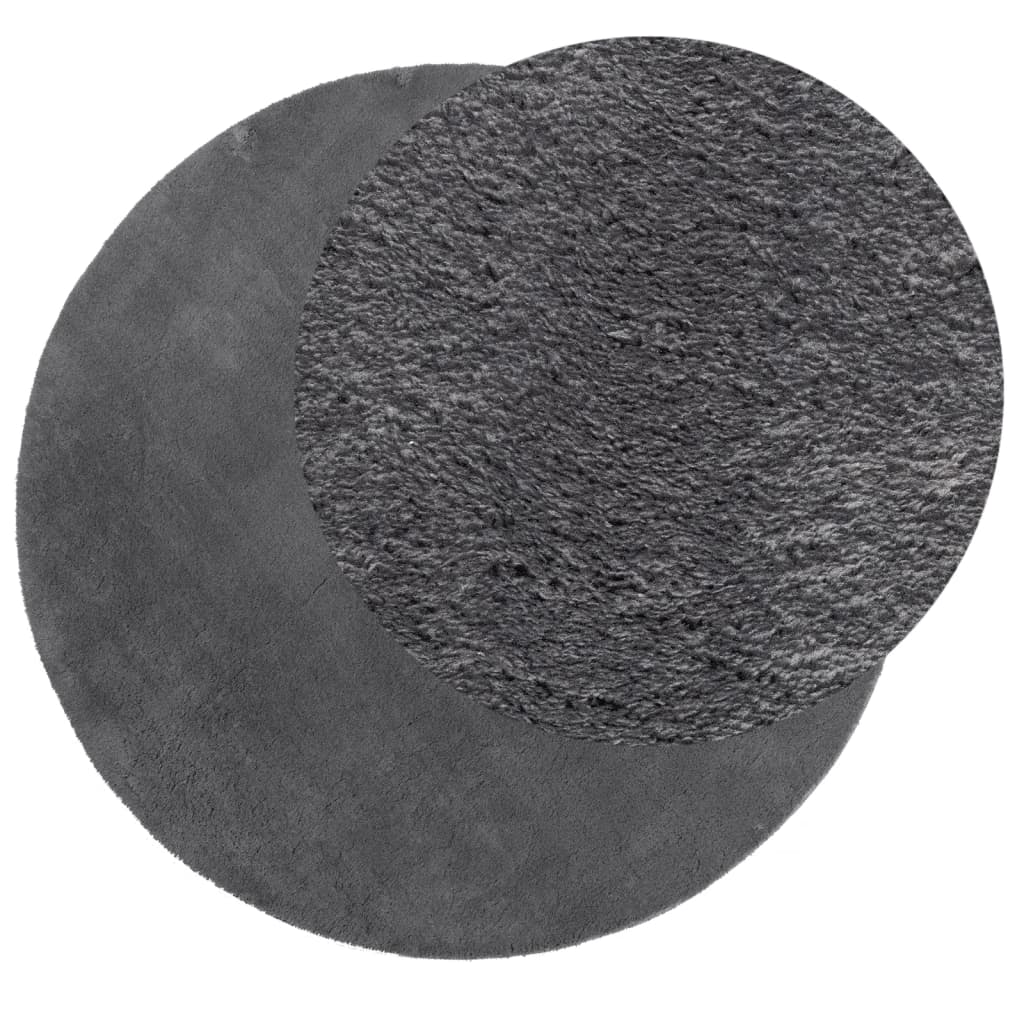 Tapis vidaxl Huarte Low -pole Soft Soft Lavable Ø 100 cm anthracite