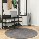 Tapis vidaxl Huarte Low -pole Soft Soft Lavable Ø 120 cm anthracite - afbeelding 1