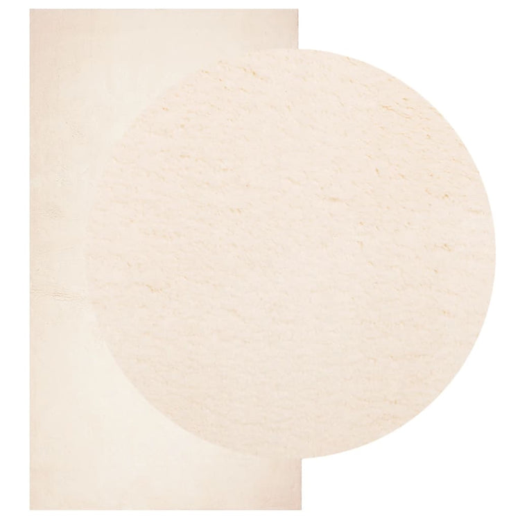 Tapis vidaxl Huarte Low-Pole Soft Soft lavable 80x150 cm beige