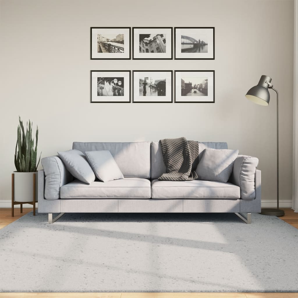 Tapis Vidaxl Huarte Low-Pole Soft Soft Washable 200x200 cm Gray