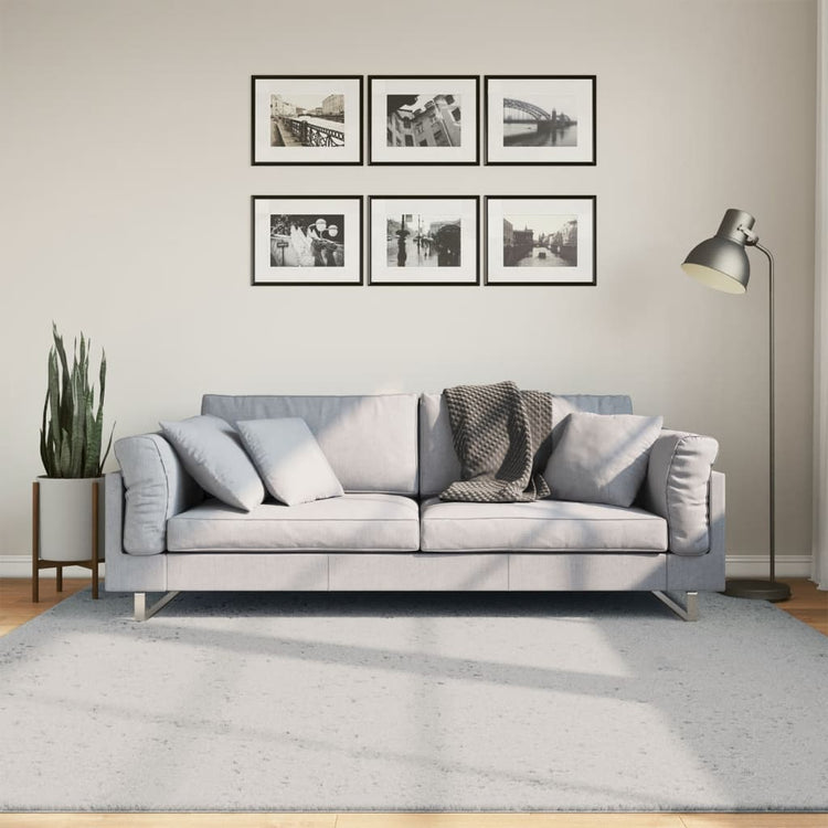 Tapis Vidaxl Huarte Low-Pole Soft Soft Washable 200x200 cm Gray