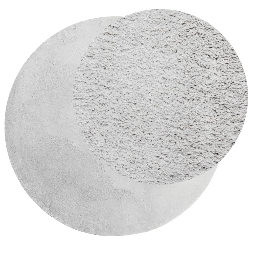 Tapis vidaxl Huarte Low-Pole Soft Lavable Ø 200 cm Gray