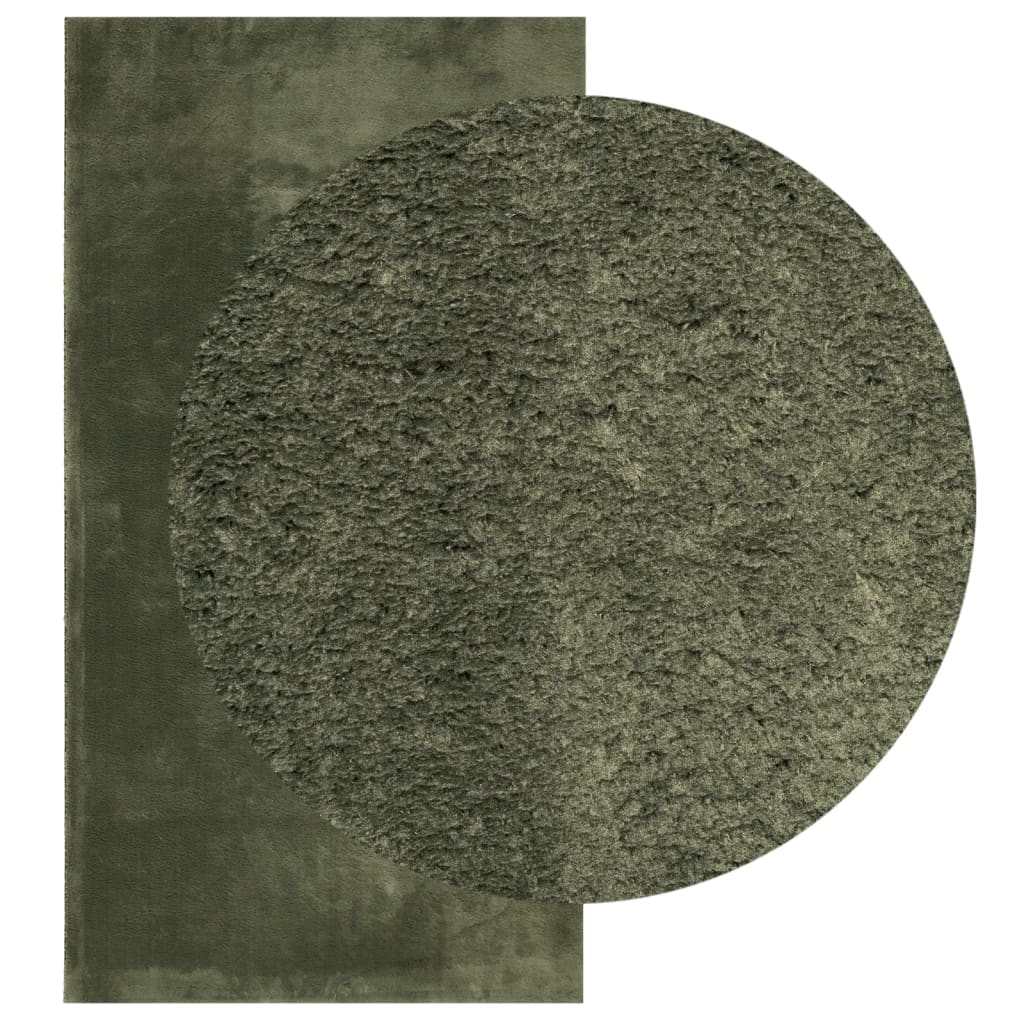 Tapis Vidaxl Huarte Low-Pole Soft Soft Washable 60x110 cm Green Forest