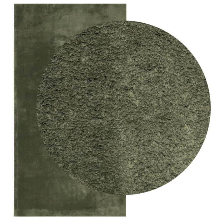 Tapis Vidaxl Huarte Low -pole Soft Soft lavable 80x150 cm vert forêt