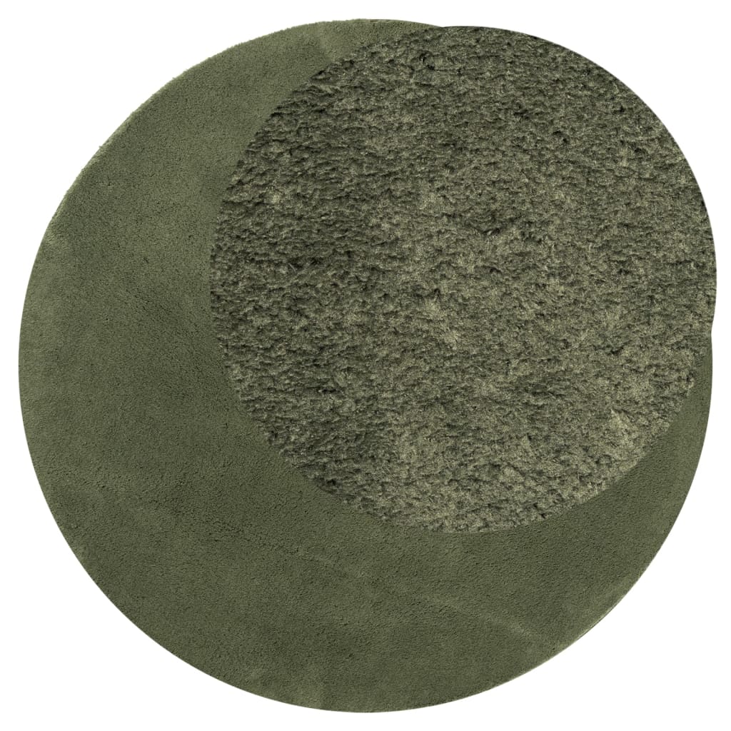 Tapis vidaxl Huarte Low -pole Soft Soft Lavable Ø 80 cm Green Forest