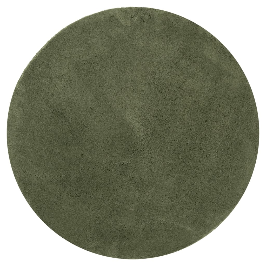 Tapis Vidaxl Huarte Low -pole Soft Soft Lavable Ø 120 cm Green Forest