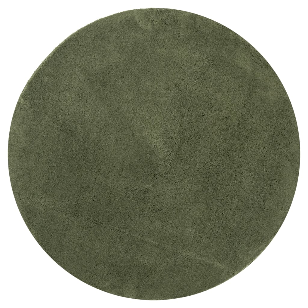 Tapis Vidaxl Huarte Low -pole Soft Soft Lavable Ø 160 cm Green Forest
