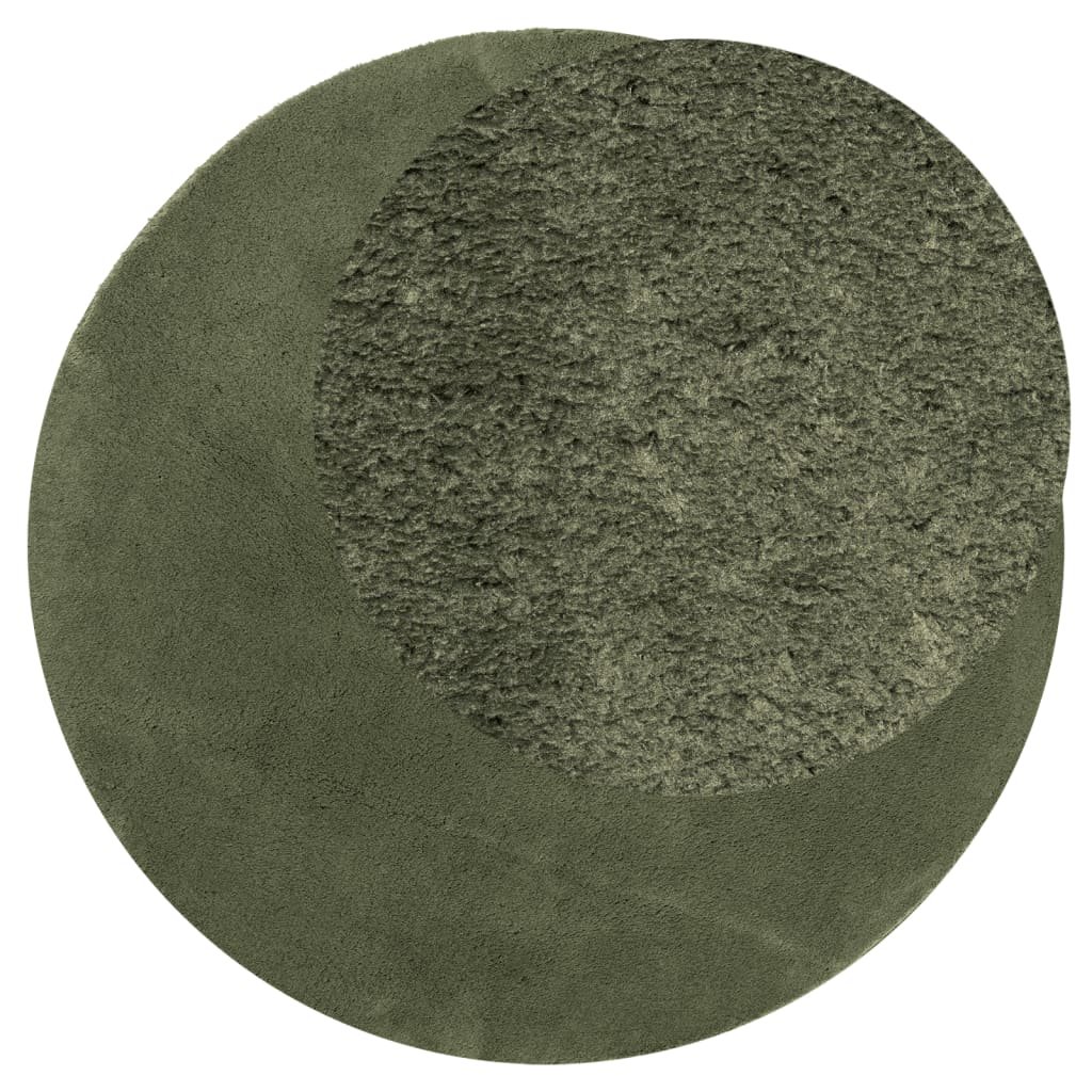 Tapis Vidaxl Huarte Low -pole Soft Soft Lavable Ø 160 cm Green Forest