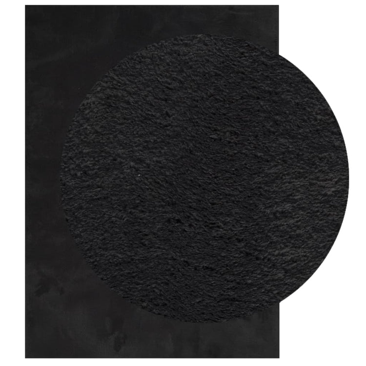 Tapis Vidaxl Huarte Low -Pile Soft Soft Lavable 120x170 cm noir