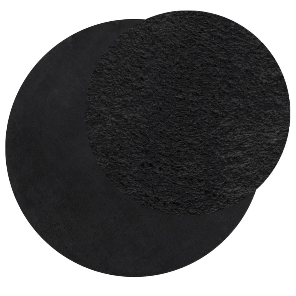 Tapis vidaxl Huarte Low -pole Soft Soft Washable Ø 100 cm noir