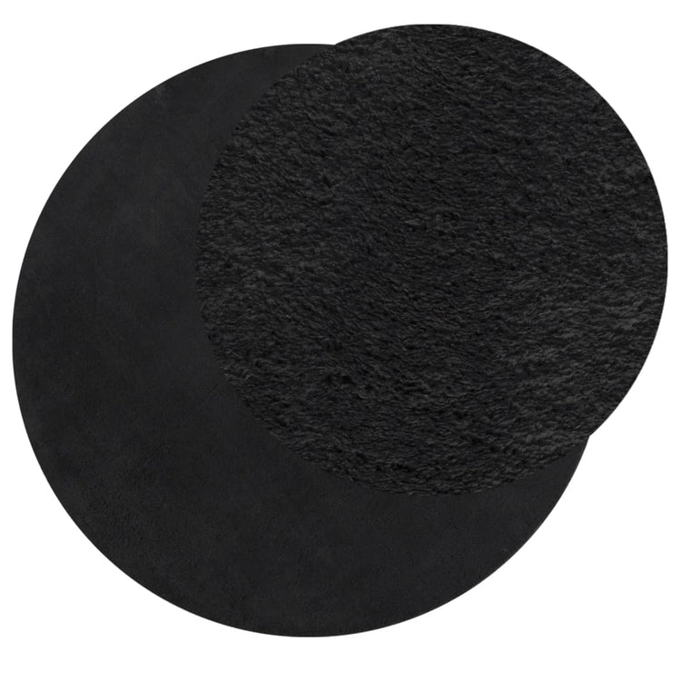 Tapis vidaxl Huarte Low -pole Soft Soft Washable Ø 100 cm noir