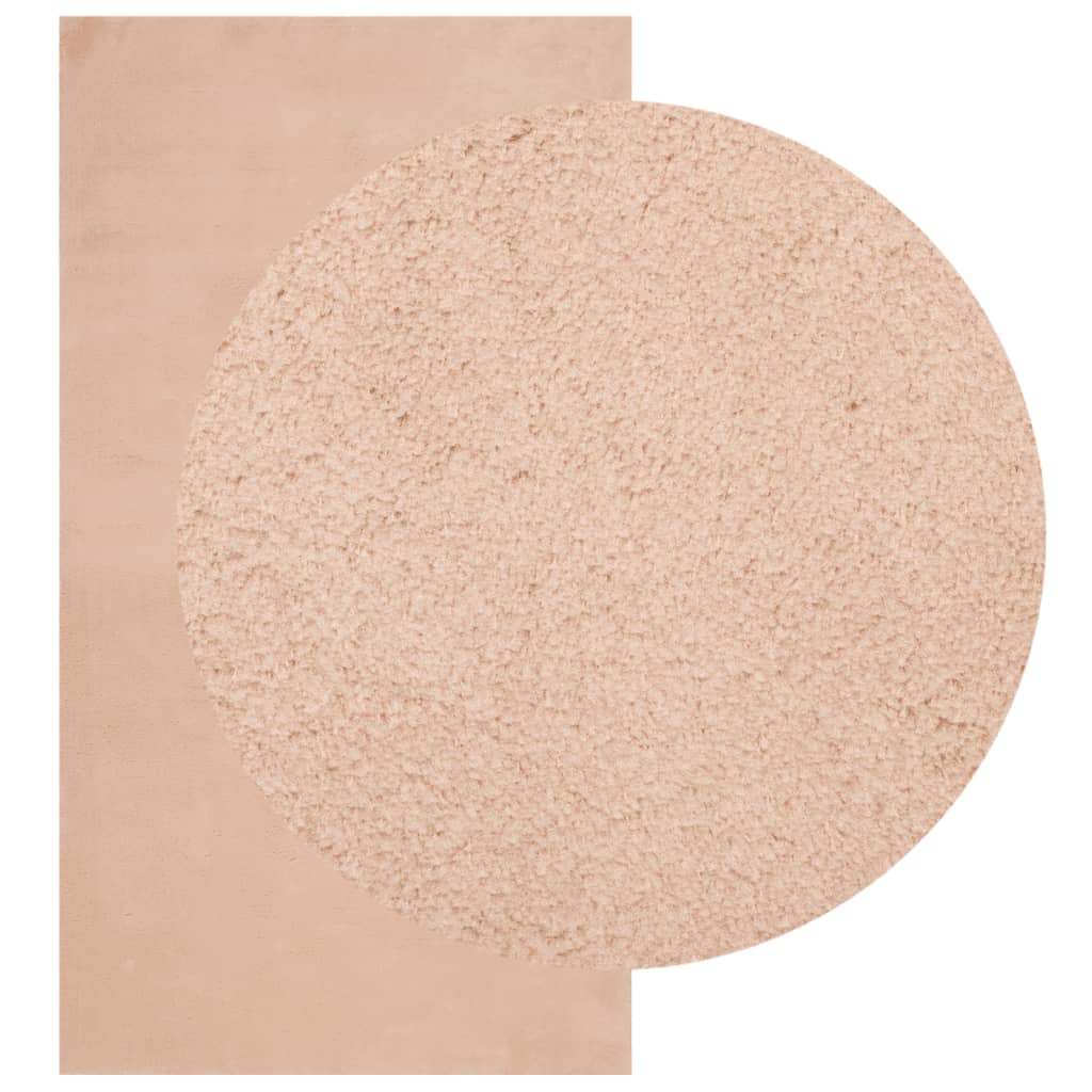 Tapis Vidaxl Huarte Low -Pile Soft Soft Washable 60x110 cm rose