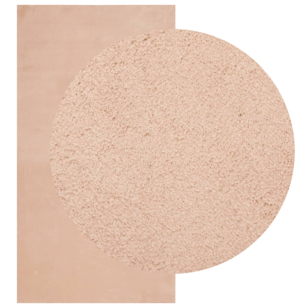 Tapis Vidaxl Huarte Low -Pile Soft Soft Washable 80x150 cm rose