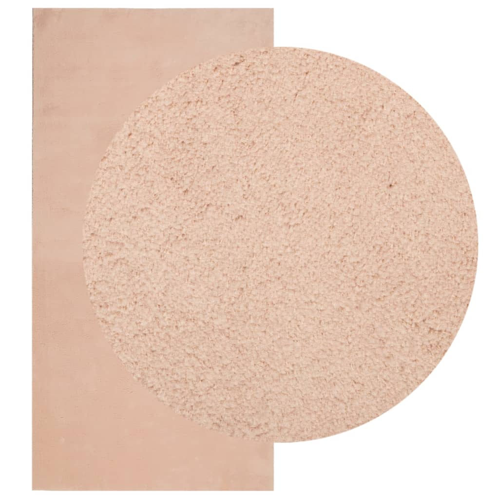 Tapis vidaxl Huarte Low -Pile Soft Soft Lavable 100x200 cm rose