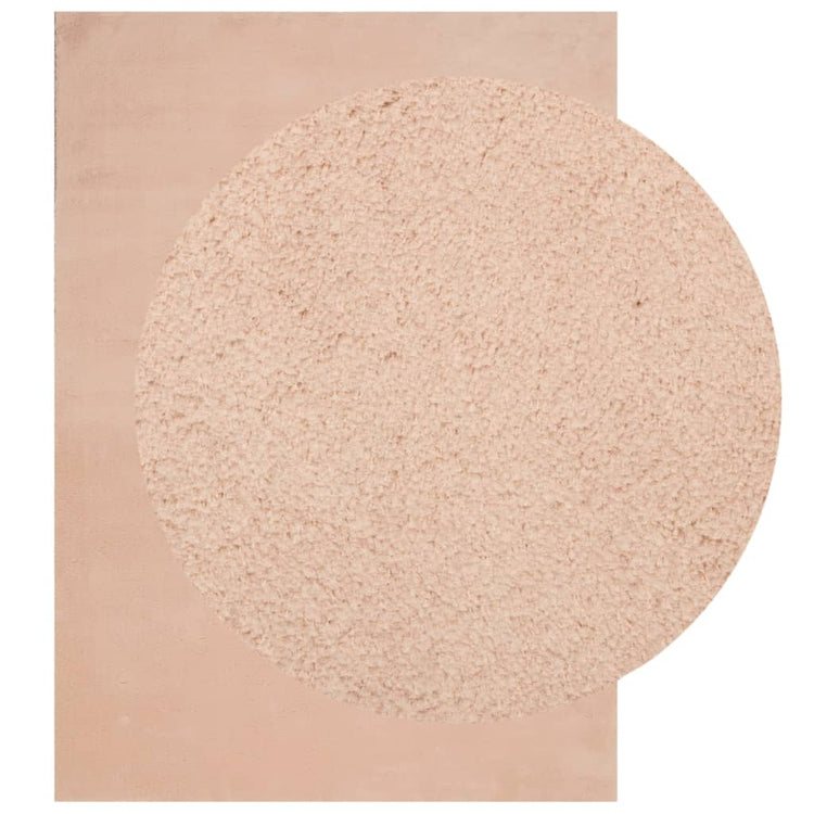 Tapis vidaxl Huarte Low -Pile Soft Soft Lavable 240x340 cm rose
