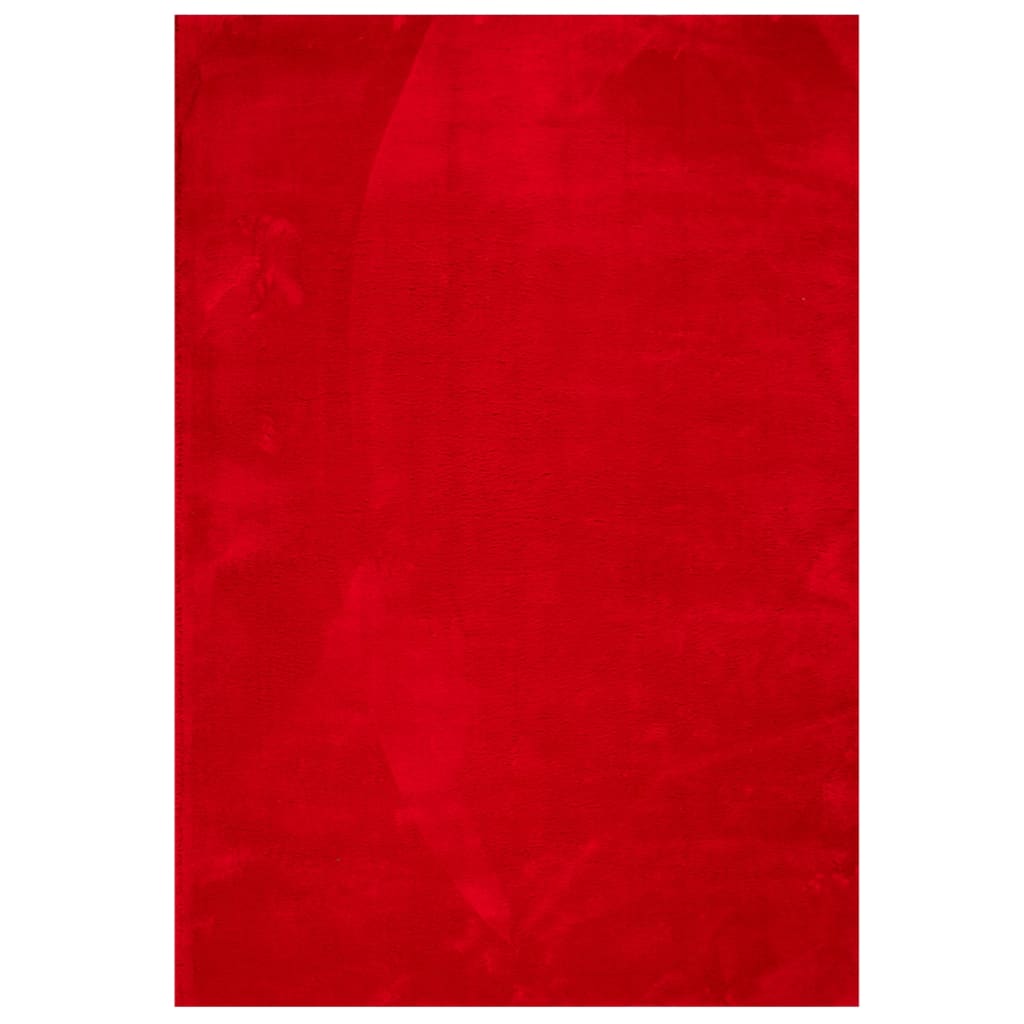 Tapis Vidaxl Huarte Low-Pole Soft Soft Lavable 140x200 cm Rouge