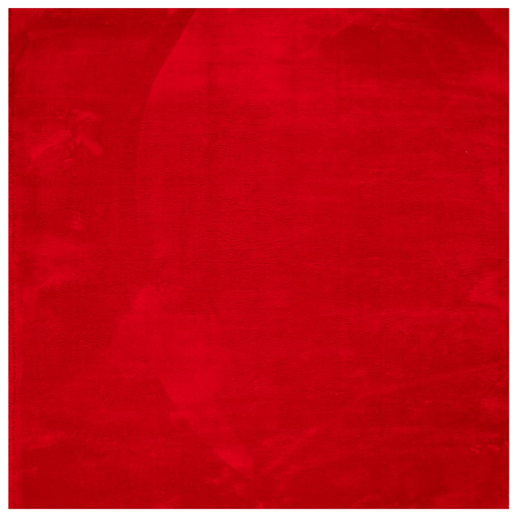 Tapis vidaxl Huarte Low-Pole Soft Soft Lavable 160x160 cm rouge