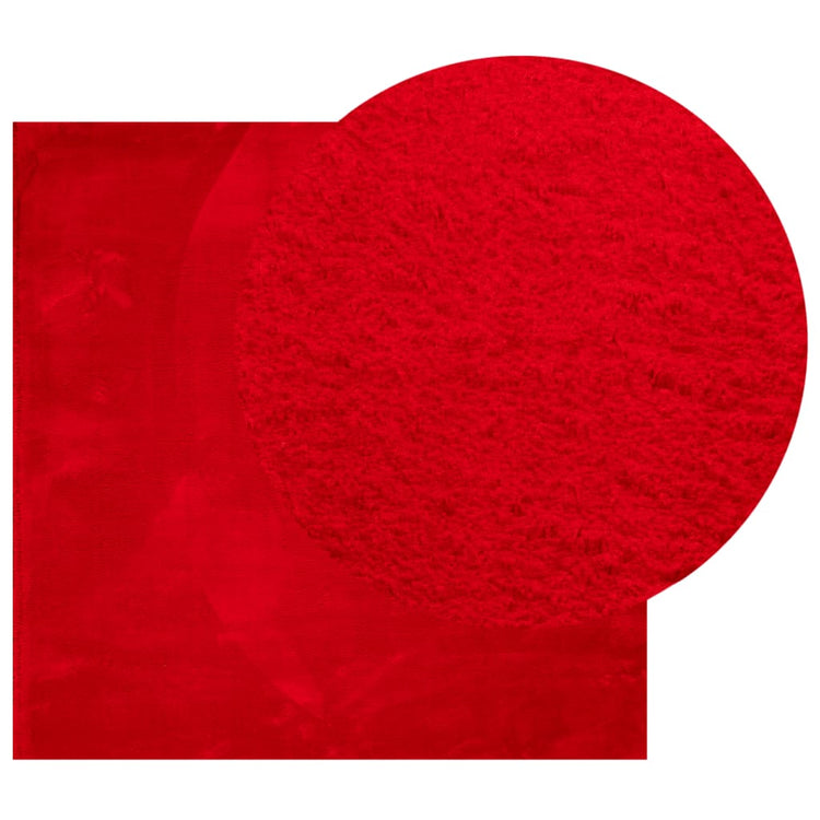 Tapis vidaxl Huarte Low-Pole Soft Soft Lavable 160x160 cm rouge