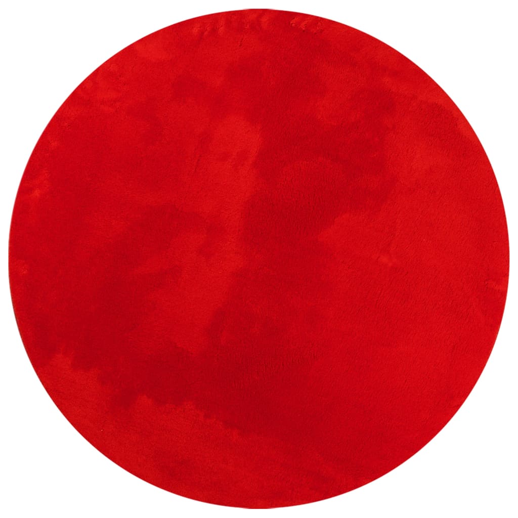 Tapis vidaxl Huarte Low-Pole Soft Soft Washable Ø 160 cm rouge