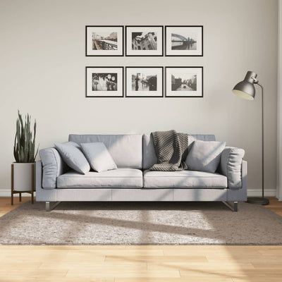 Vidaxl tapis Pampelune Shaggy hautement moderne 140x200 cm beige