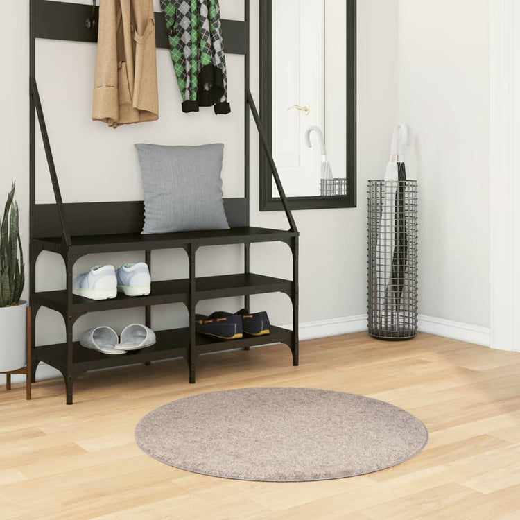 Vidaxl tapis Pampelune Shaggy très moderne Ø 80 cm beige