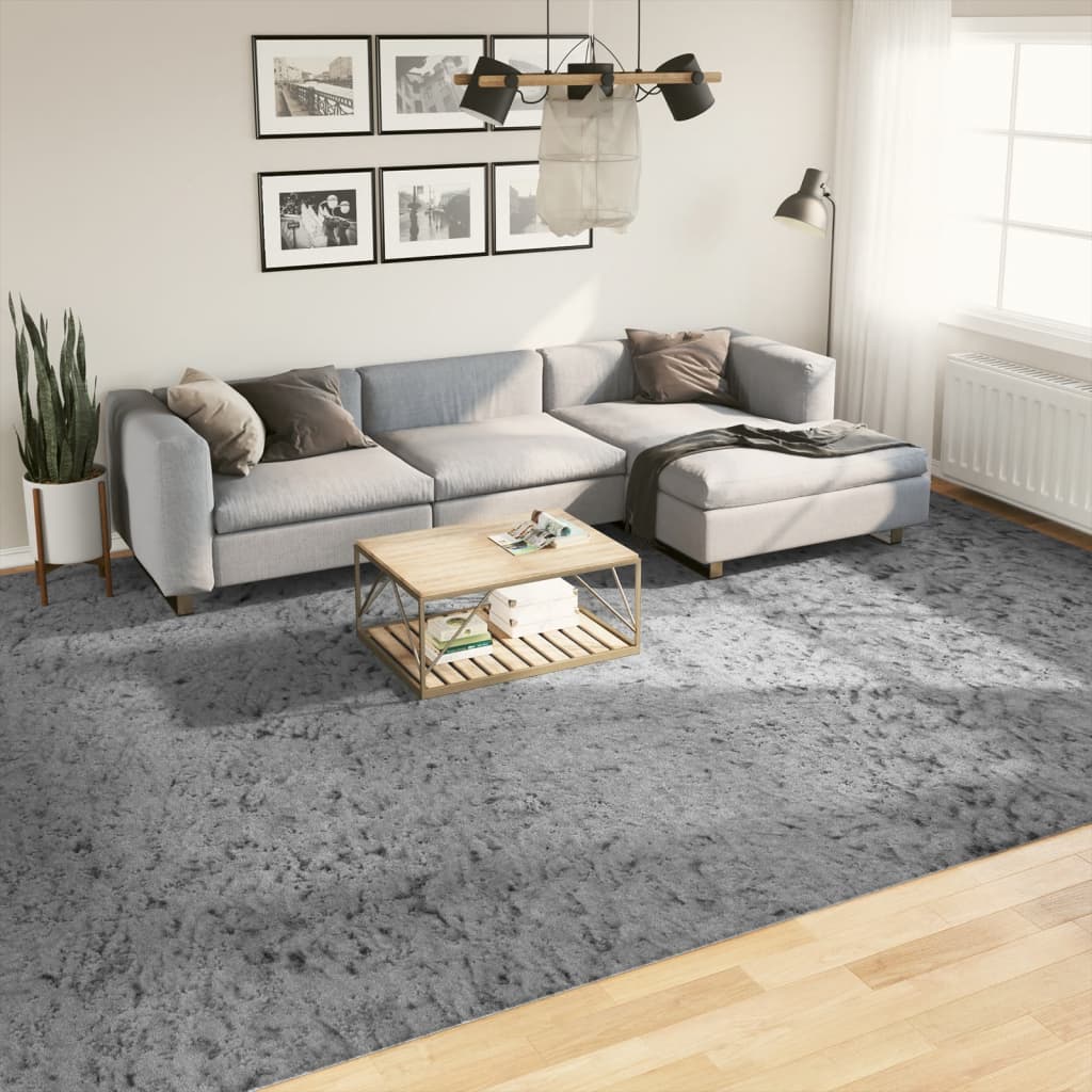 Vidaxl tapis Pampelune Shaggy hautement moderne 300x400 cm gris