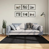 Vidaxl tapis Pampelona Shaggy hautement moderne 160x160 cm noir - afbeelding 1