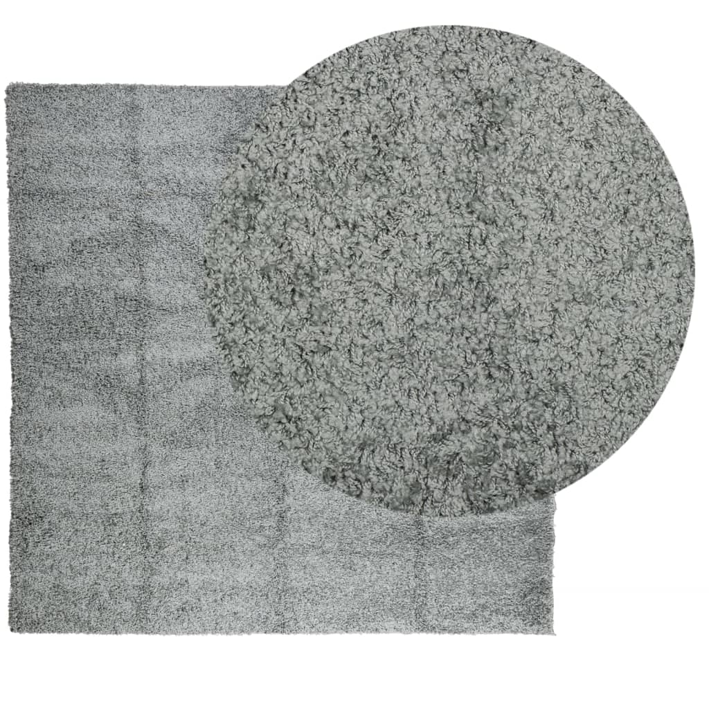 Tapis vidaxl shaggy high pile moderne 240x240 cm vert