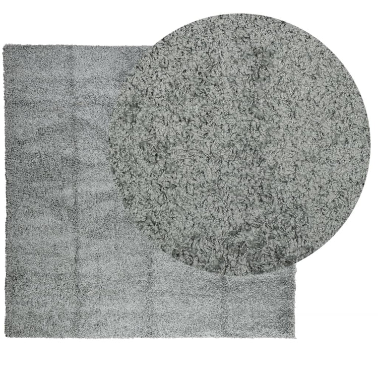 Tapis vidaxl shaggy high pile moderne 240x240 cm vert
