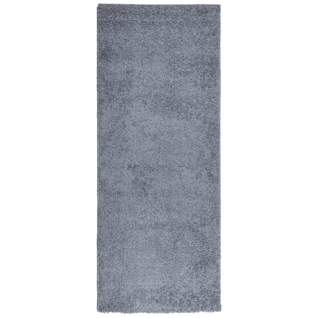 Vidaxl tapis Pampelona Shaggy hautement moderne 80x200 cm bleu