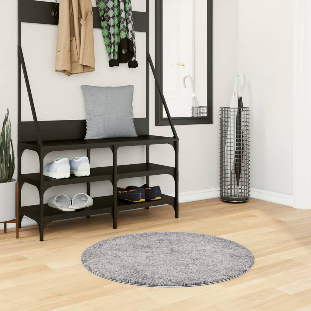 Vidaxl tapis Pampelune Shaggy hautement moderne Ø 80 cm bleu