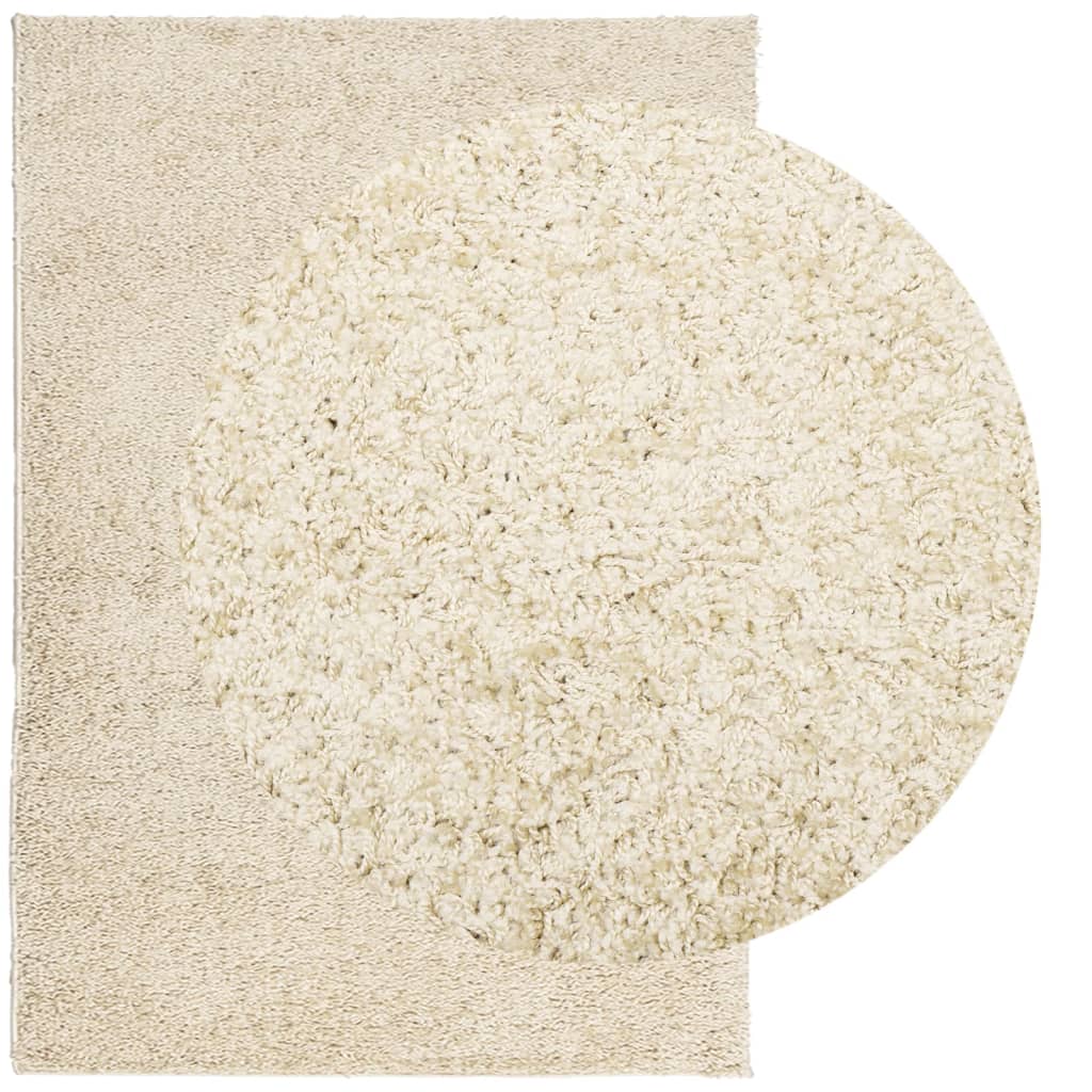 Tapis vidaxl Haut-pile hauts moderne 140x200 cm de couleur or