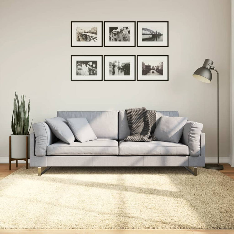 Vidaxl tapis Pampelune Shaggy hautement moderne 200x200 cm d'or