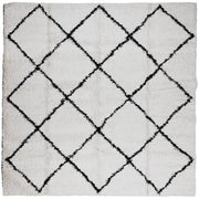Tapis vidaxl SHAGGY HIGH PIE MODERNE 120X120 CM CRAME ET NOIR - afbeelding 2