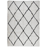 Vidaxl tapis Pampelune Shaggy hautement pile 120x170 cm crème et noir - afbeelding 2