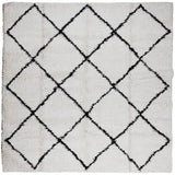Tapis Vidaxl Haut High Pile moderne 160x160 cm CRAME ET NOIR - afbeelding 2
