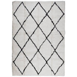 Vidaxl tapis Pampelune Shaggy hautement pile 160x230 cm crème et noir - afbeelding 2