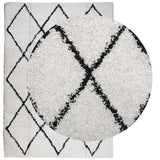 Vidaxl tapis Pampelune Shaggy hautement pile 160x230 cm crème et noir - afbeelding 3