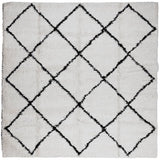 Vidaxl tapis Pampelona Shaggy Hight Pole 200x200 cm Crème et noir - afbeelding 2