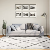 Vidaxl tapis Pampelona Shaggy Hight Pole 200x200 cm Crème et noir - afbeelding 1