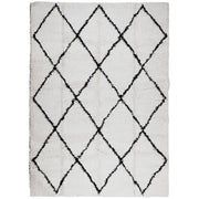 Vidaxl tapis Pampelune Shaggy hautement Pole 200x280 cm crème et noir - afbeelding 2