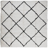 Vidaxl tapis Pampelune Shaggy hautement Pole 240x240 cm crème et noir - afbeelding 2