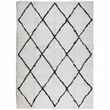 Vidaxl tapis Pampelune Shaggy hautement Pole 240x340 cm crème et noir - afbeelding 2