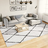 Vidaxl tapis Pampelune Shaggy hautement Pole 240x340 cm crème et noir - afbeelding 1