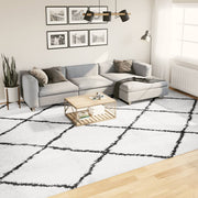 Vidaxl tapis Pampelune Shaggy hautement pôle 300x400 cm crème et noir - afbeelding 1