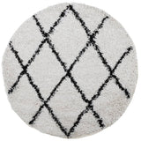 Vidaxl tapis Pampelune Shaggy hautement pile Ø 240 cm crème et noir - afbeelding 2