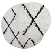 Vidaxl tapis Pampelune Shaggy hautement pile Ø 280 cm crème et noir - afbeelding 3